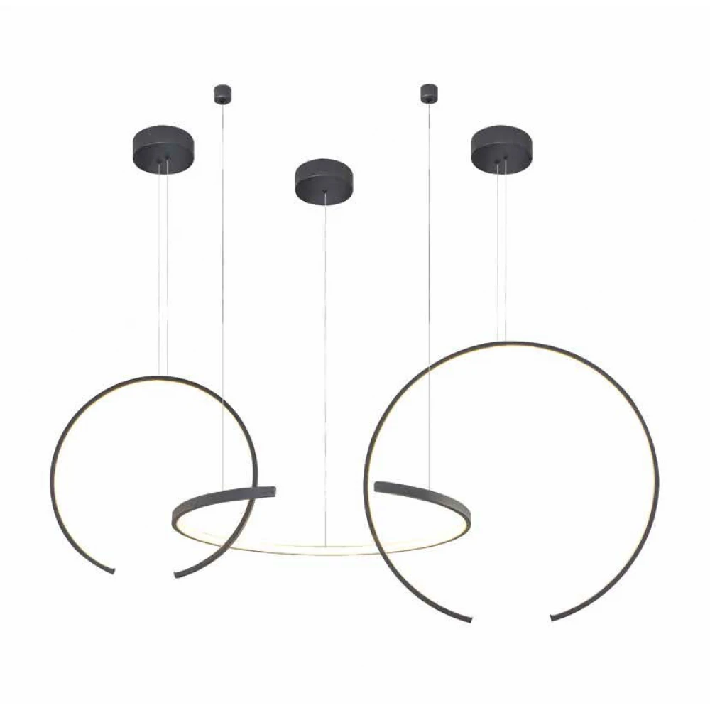 Led Κρεμαστό Φωτιστικό Μεταλλικό Μαύρο 100W Dimmable Cartier LUCIDO