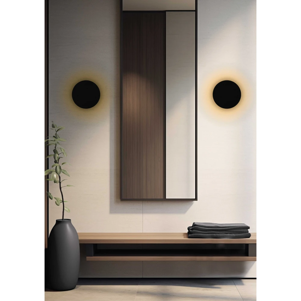 LED Επιτοίχιο Φωτιστικό Στρογγυλό Από Πέτρα σε Μαύρο Χρώμα 5W Dark Moon - LUCIDO