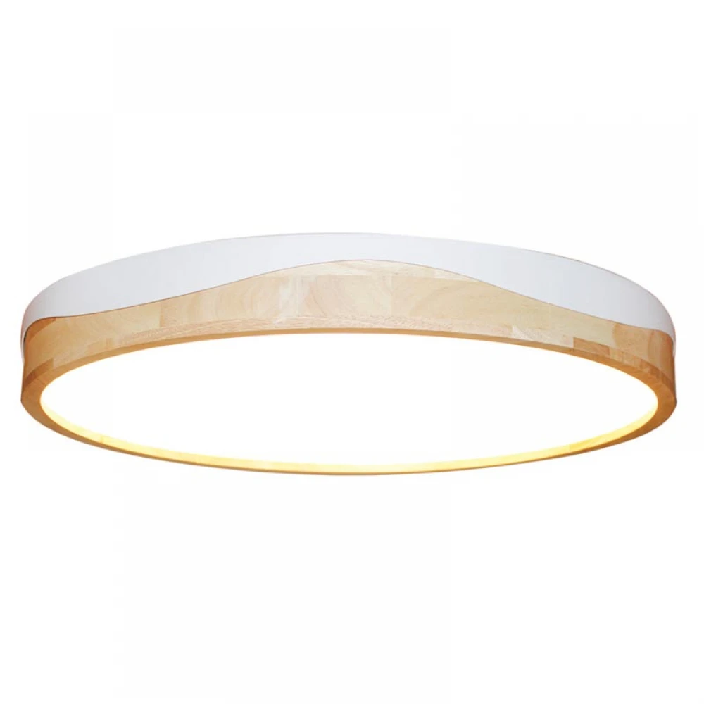 LED Πλαφονιέρα Αλουμινίου Με Ξύλο Στρογγυλή - 40W 2800lm Eswood - LUCIDO
