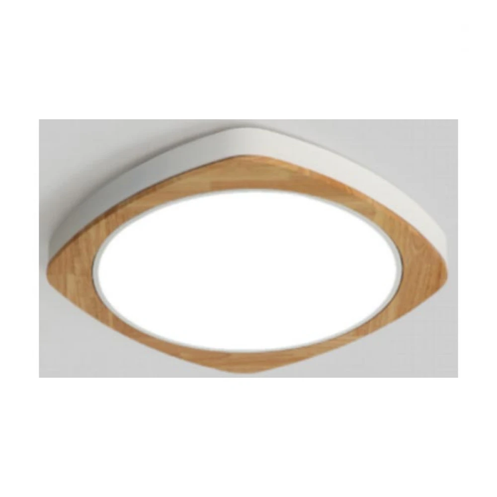 LED Πλαφονιέρα Αλουμινίου Με Ξύλο Τετράγωνη - 30W 2100lm Eswood - LUCIDO
