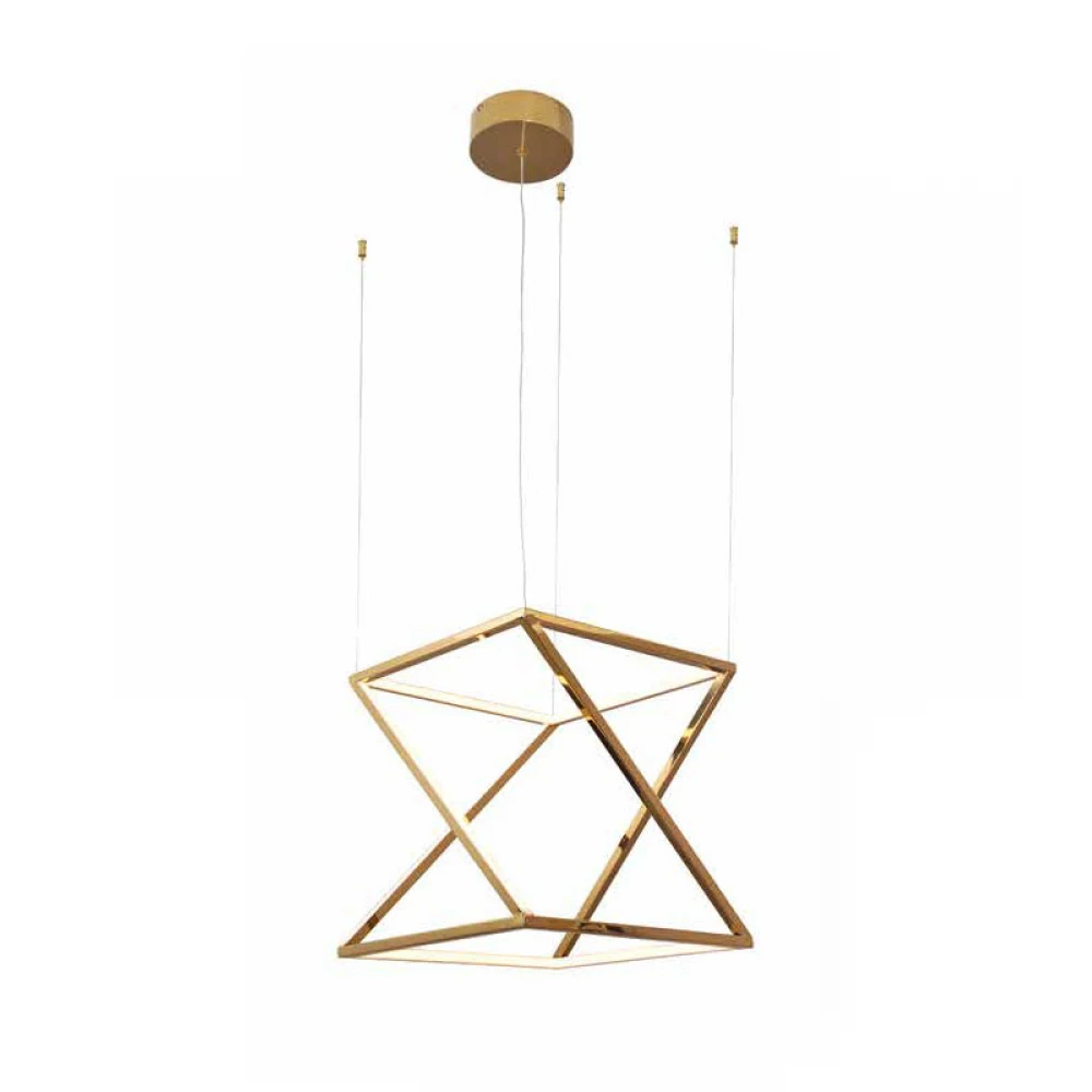 Led Κρεμαστό Φωτιστικό Μεταλλικό Χρυσό 63W Fractal-S LUCIDO