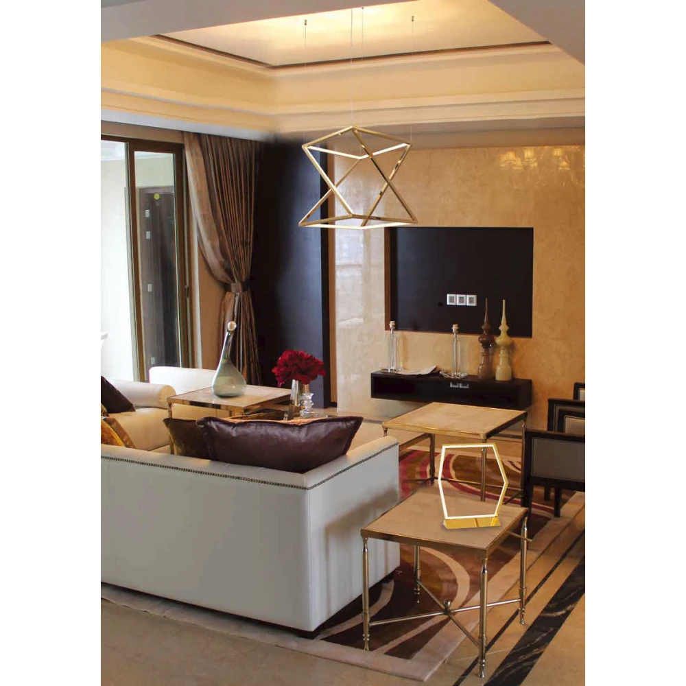 Led Πορτατίφ Μεταλλικό Χρυσό 12W Fractal-T LUCIDO