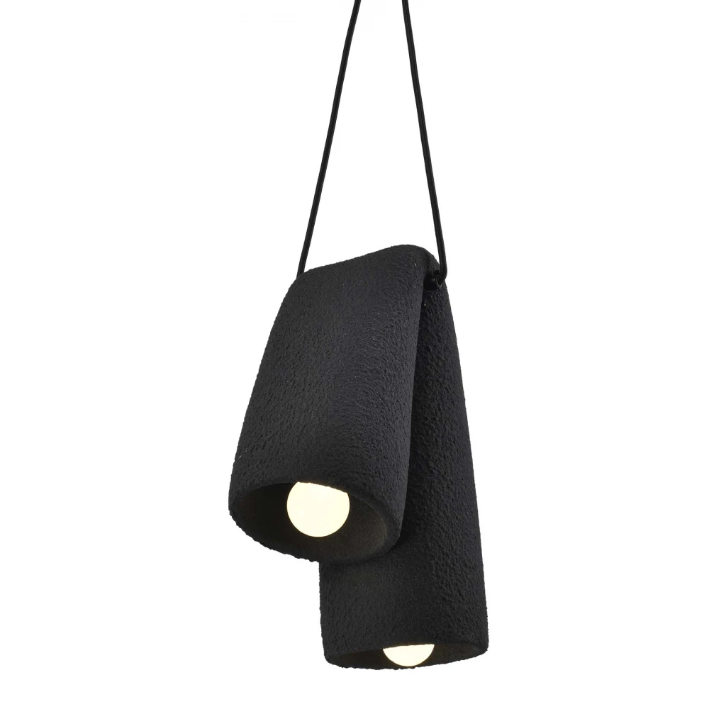 Κρεμαστό Φωτιστικό Δίφωτο Μαύρο 2xE27 Fold - LUCIDO