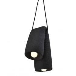 Κρεμαστό Φωτιστικό Δίφωτο Μαύρο 2xE27 Fold - LUCIDO