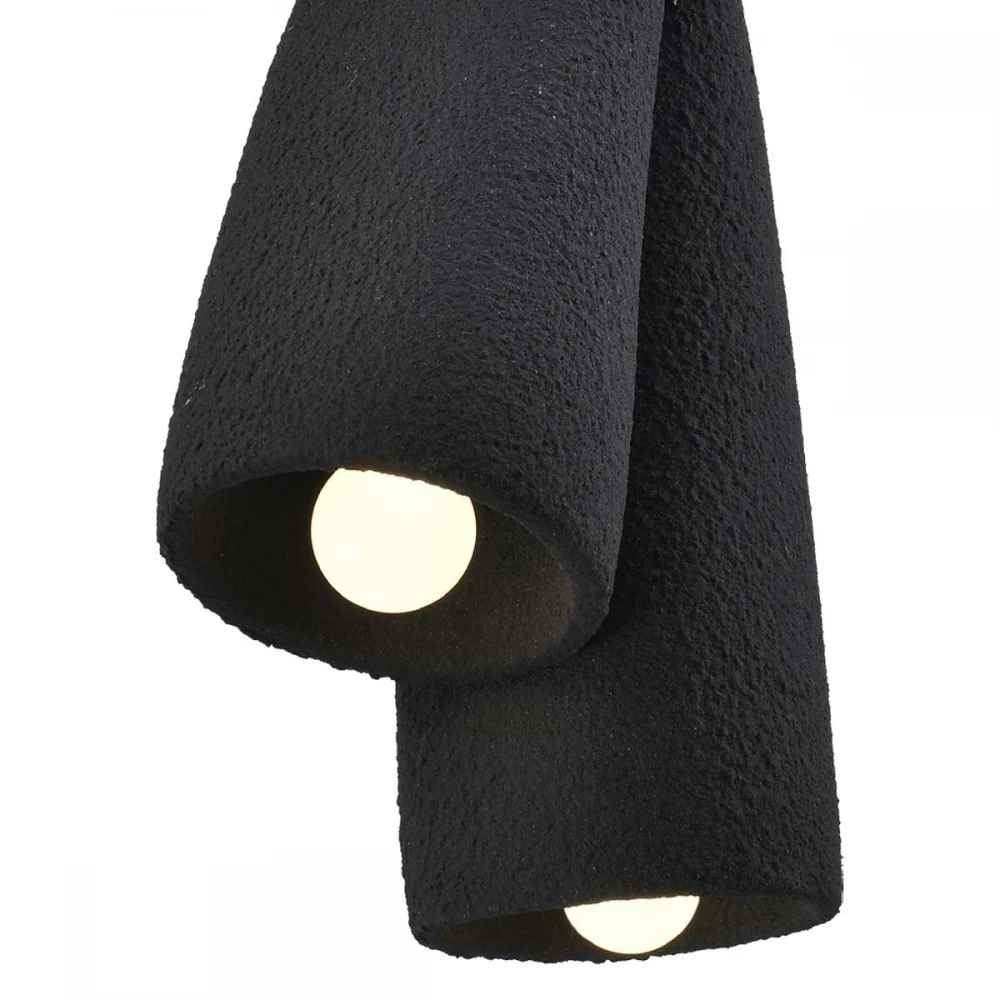 Κρεμαστό Φωτιστικό Δίφωτο Μαύρο 2xE27 Fold - LUCIDO