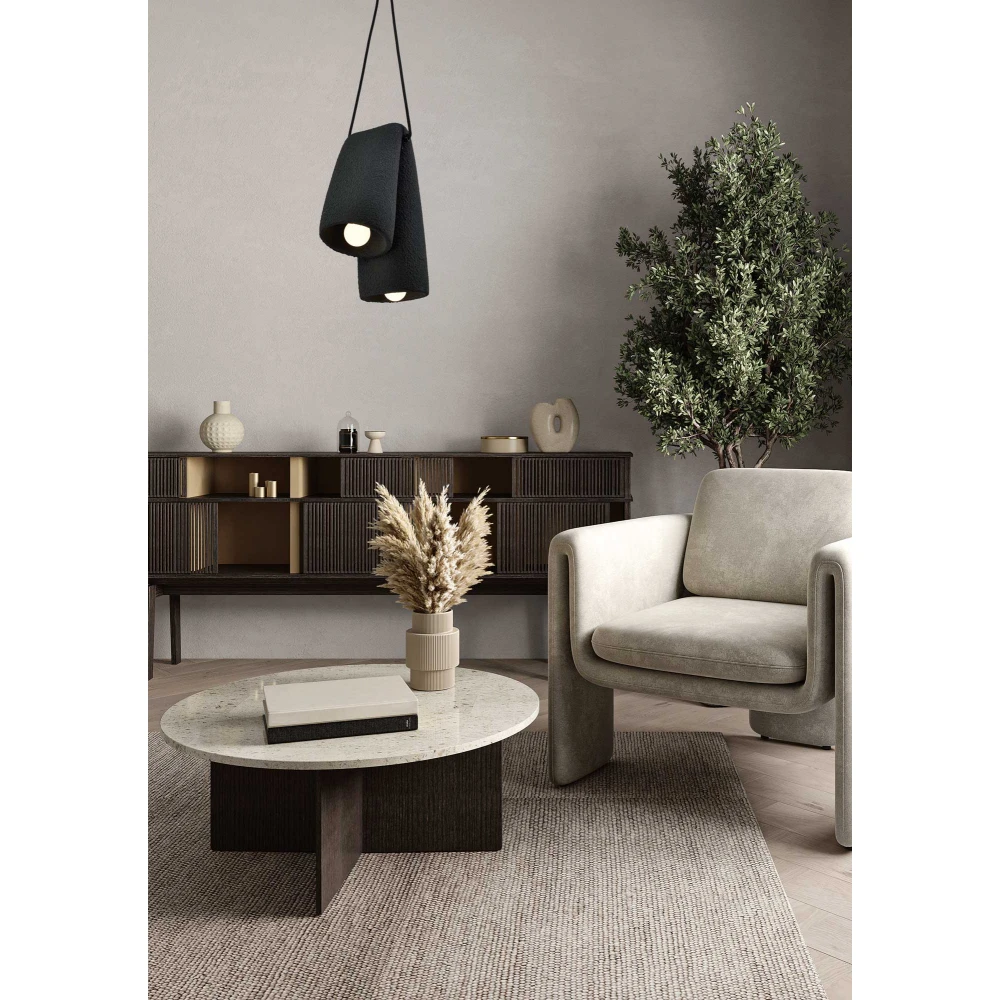 Κρεμαστό Φωτιστικό Δίφωτο Μαύρο 2xE27 Fold - LUCIDO