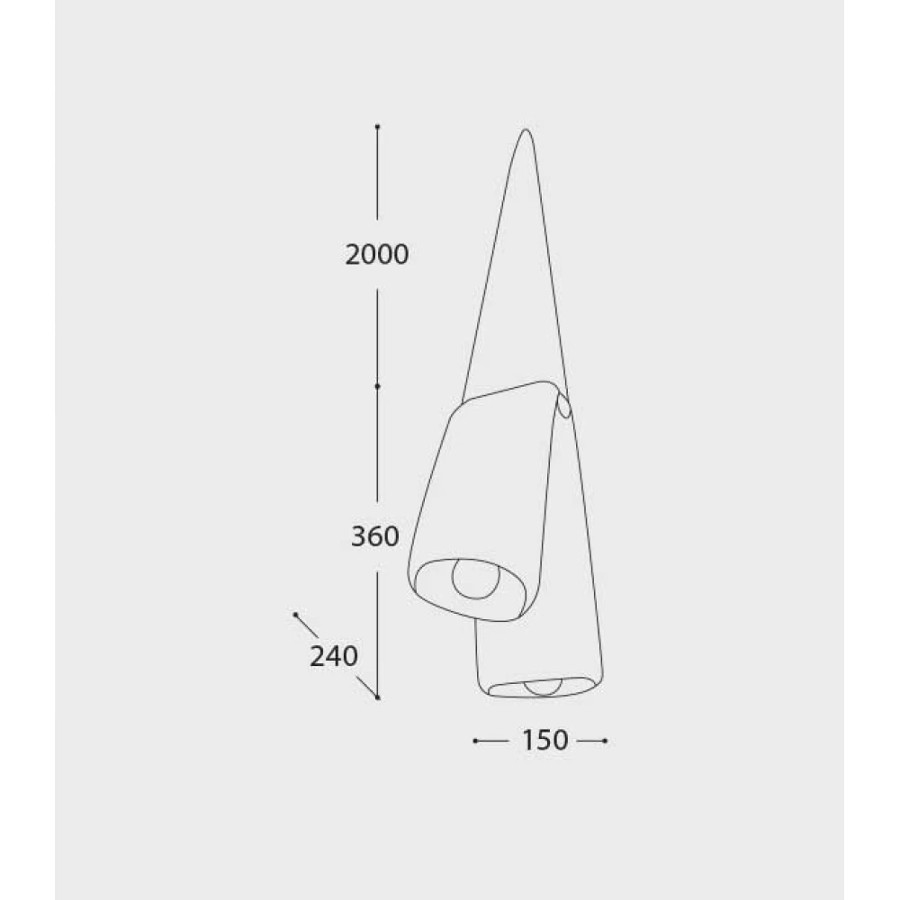 Κρεμαστό Φωτιστικό Δίφωτο Μαύρο 2xE27 Fold - LUCIDO
