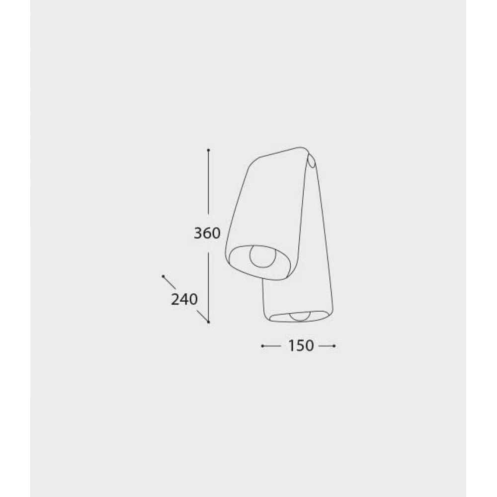 Επίτοιχο Φωτιστικό Δίφωτο Λευκό 2xE27 Fold - LUCIDO