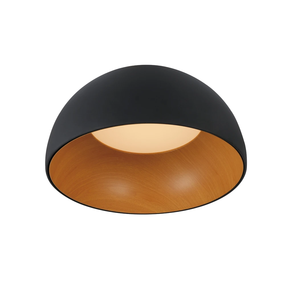 LED Πλαφονιέρα Αλουμινίου Με Ξύλο Μαύρο - 60W 4800lm Gong LUCIDO