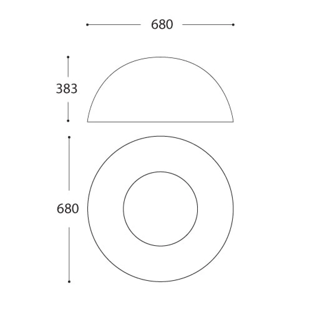 LED Πλαφονιέρα Αλουμινίου Με Ξύλο Λευκό - 60W 4800lm Gong LUCIDO