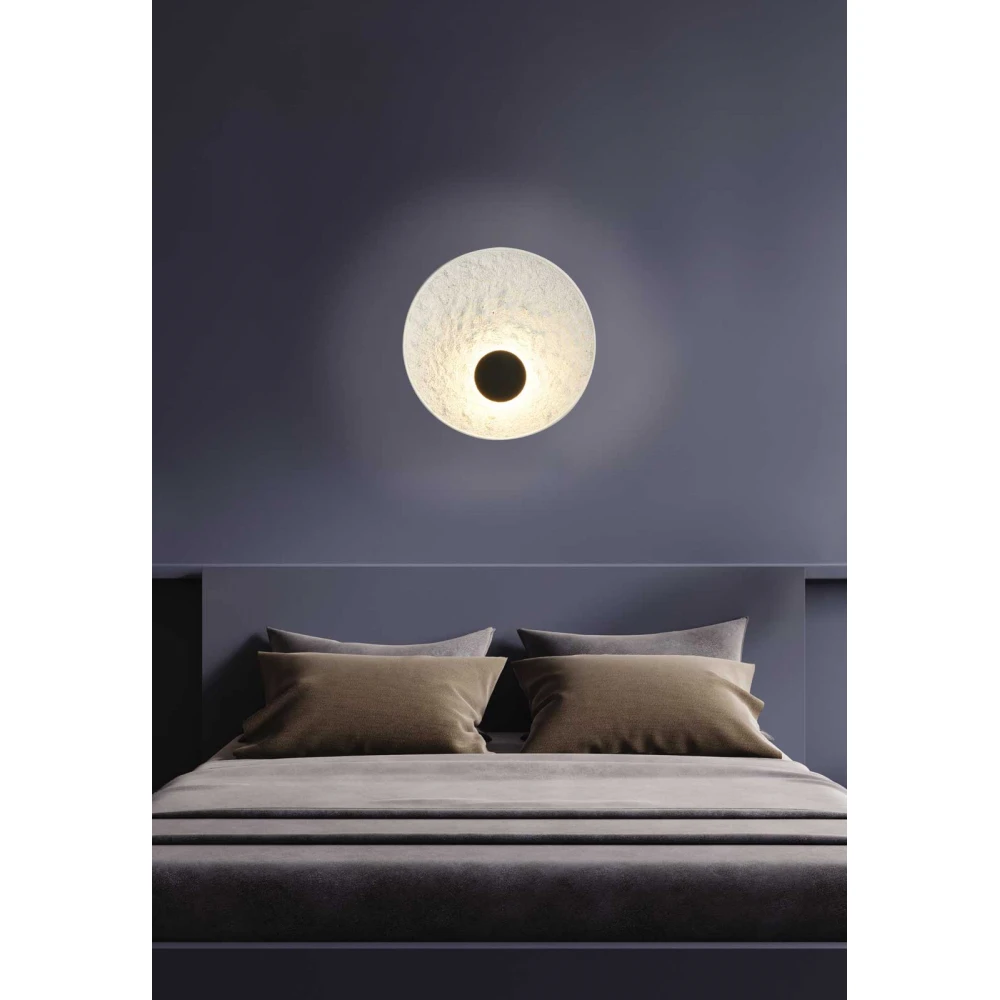 LED Επιτοίχιο Φωτιστικό Από Ρητίνη Λευκό-Μαύρο 12W Interstellar Small LUCIDO