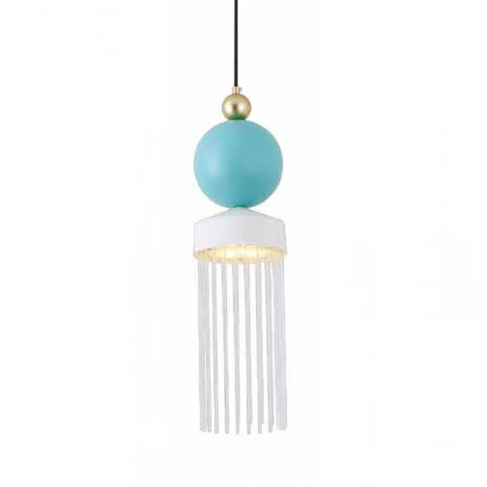 Led Κρεμαστό Φωτιστικό Από Γυαλί Λευκό-Μπλε 10W Dimmable Jelly-A LUCIDO