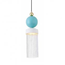 Led Κρεμαστό Φωτιστικό Από Γυαλί Λευκό-Μπλε 10W Dimmable Jelly-A LUCIDO