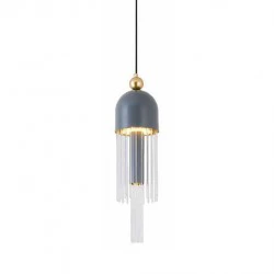 Led Κρεμαστό Φωτιστικό Από Γυαλί Χρυσό-Γκρι 10W Dimmable Jelly-C LUCIDO