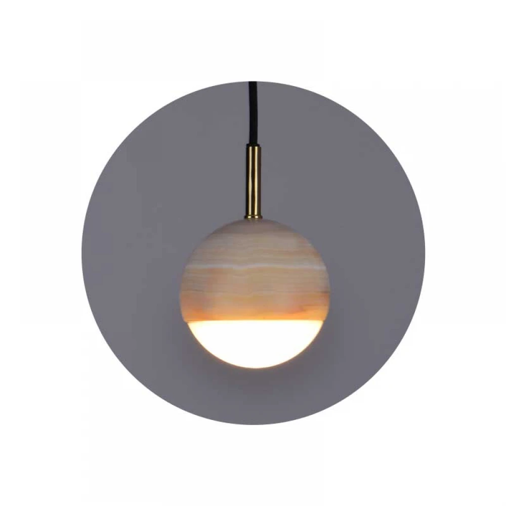 LED Κρεμαστό Μονόφωτο Φωτιστικό από Φυσικό Νεφρίτη 7W Lente - LUCIDO