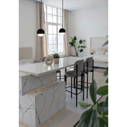 LED Κρεμαστό Μονόφωτο Φωτιστικό από Πέτρα σε Μαύρο Χρώμα 7W Lente - LUCIDO