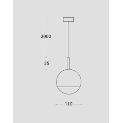 LED Κρεμαστό Μονόφωτο Φωτιστικό από Φυσικό Τραβερτίνη 7W Lente - LUCIDO