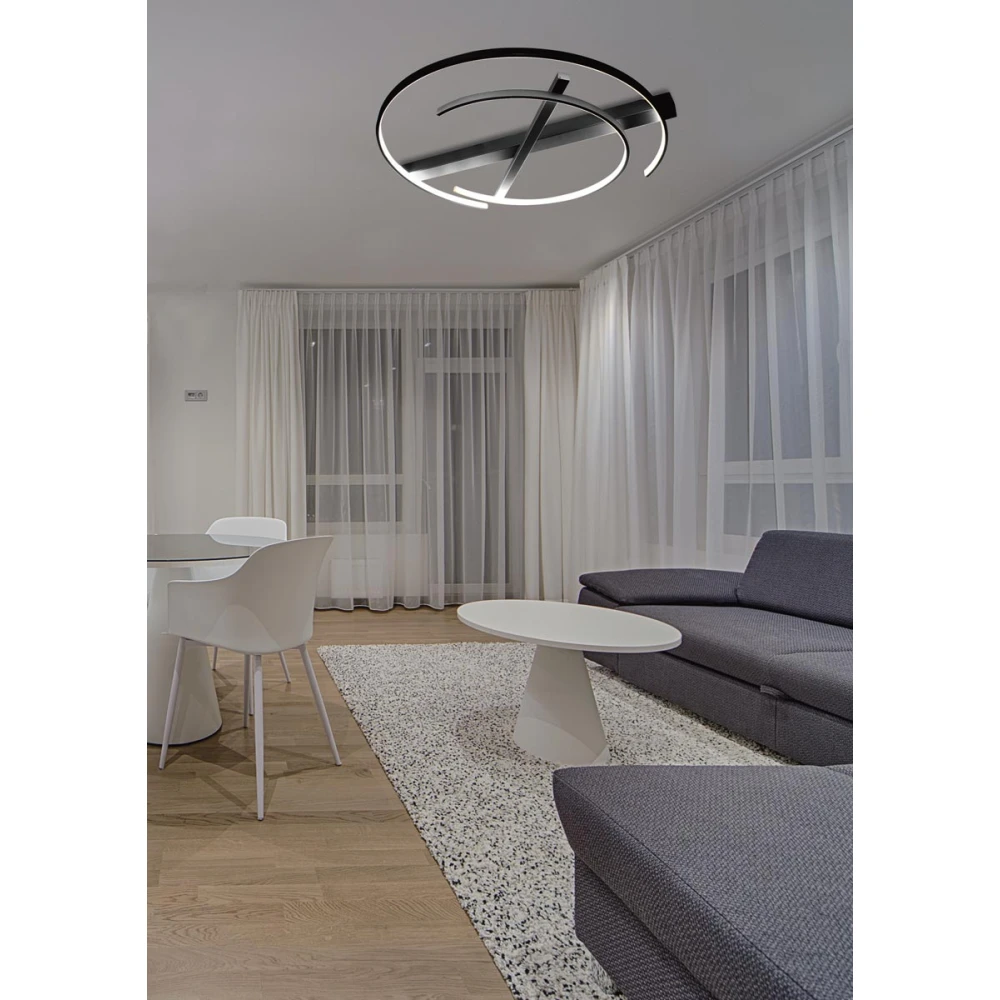 LED Πλαφονιέρα Αλουμινίου Μαύρη - 65W 4550lm Lunagirl - LUCIDO