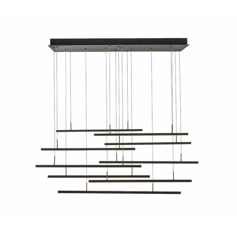 Led Κρεμαστό Φωτιστικό Αλουμινίου Μαύρο 100W Dimmable Molokai LUCIDO