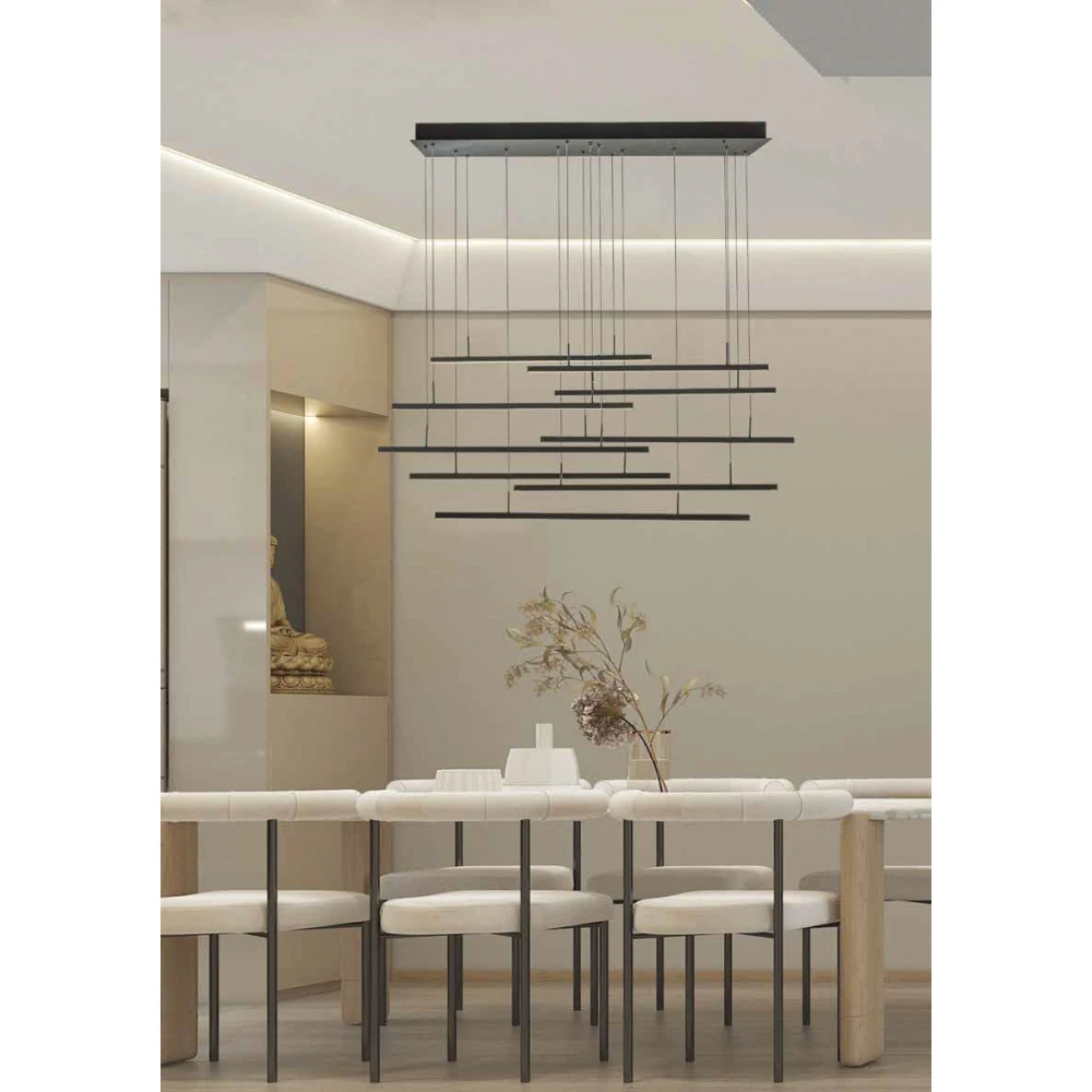 Led Κρεμαστό Φωτιστικό Αλουμινίου Μαύρο 100W Dimmable Molokai LUCIDO