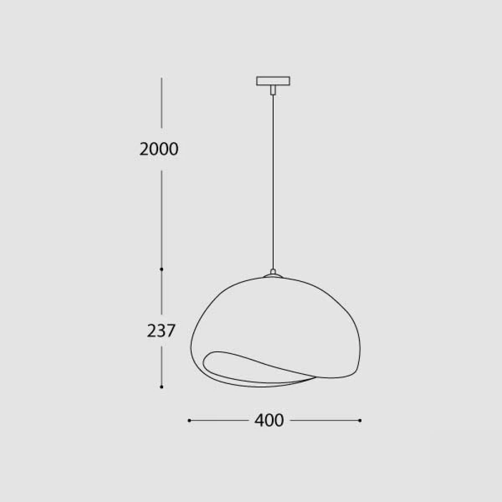 Κρεμαστό Φωτιστικό Μονόφωτο Από Πολυστερίνη Σκούρο Μπεζ 40cm 1xE27 Mudcraft-A40 CR LUCIDO