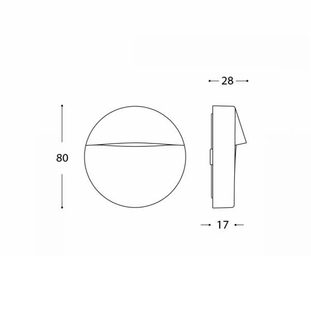 Led Απλίκα Εξωτερικού Χώρου Μαύρο Slim 2W 4000K Ουδέτερο IP65 Nado RD - LUCIDO