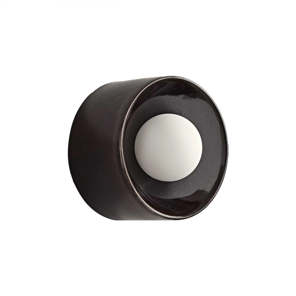 LED Φωτιστικό Σποτ Κεραμικό Με Οπάλ Γυαλί Σε Καφέ Χρώμα 3W 2700K Nidus - LUCIDO