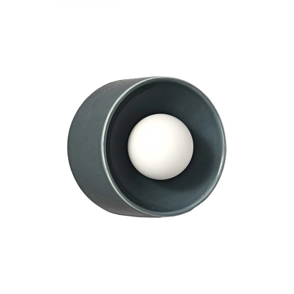 LED Φωτιστικό Σποτ Κεραμικό Με Οπάλ Γυαλί Σε Σκούρο Μπλε Χρώμα 3W 2700K Nidus - LUCIDO