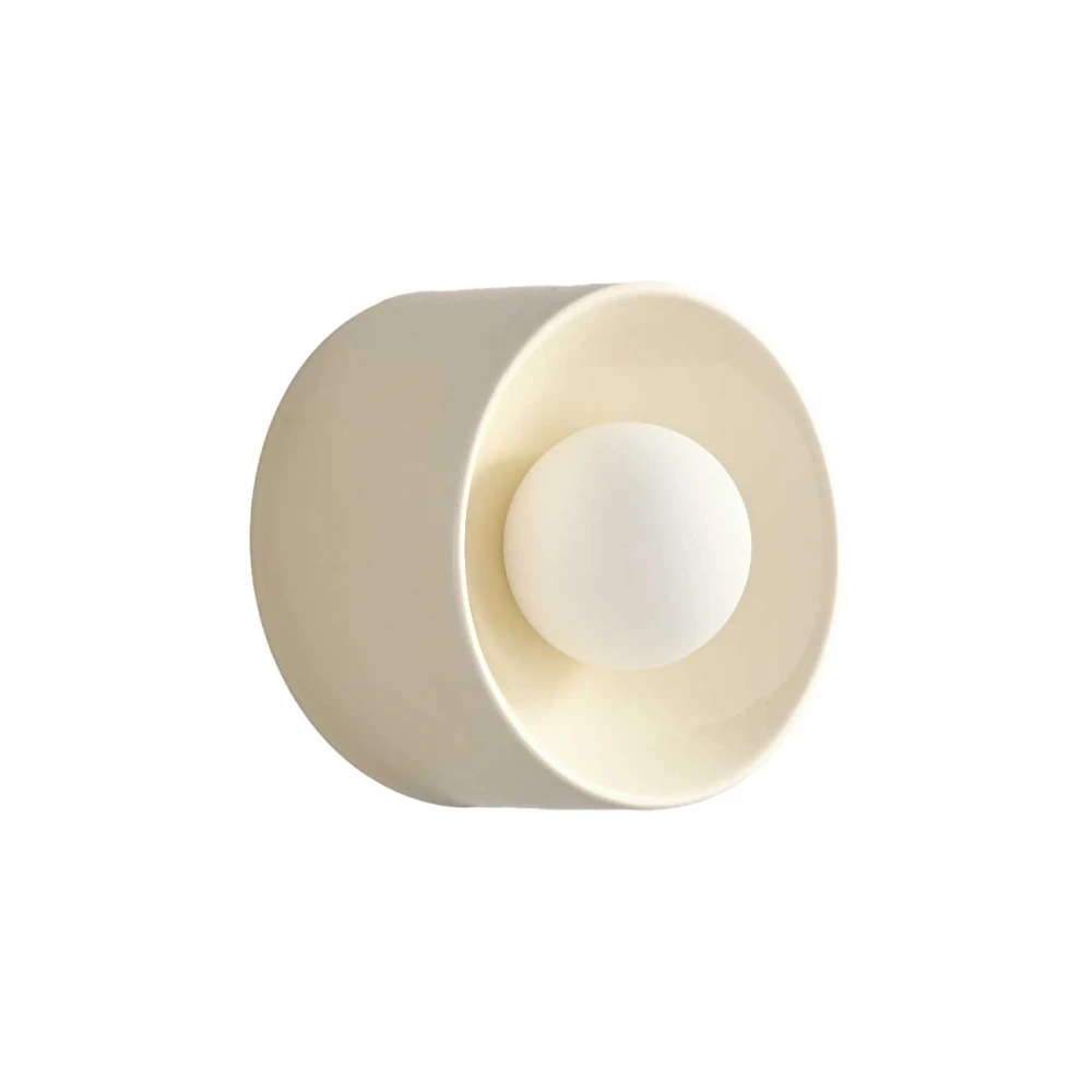 LED Φωτιστικό Σποτ Κεραμικό Με Οπάλ Γυαλί Σε Κρεμ Χρώμα 3W 2700K Nidus - LUCIDO