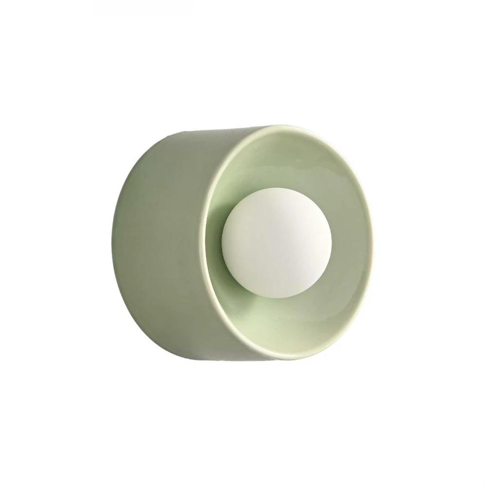 LED Φωτιστικό Σποτ Κεραμικό Με Οπάλ Γυαλί Σε Απαλό Πράσινο Χρώμα 3W 2700K Nidus - LUCIDO