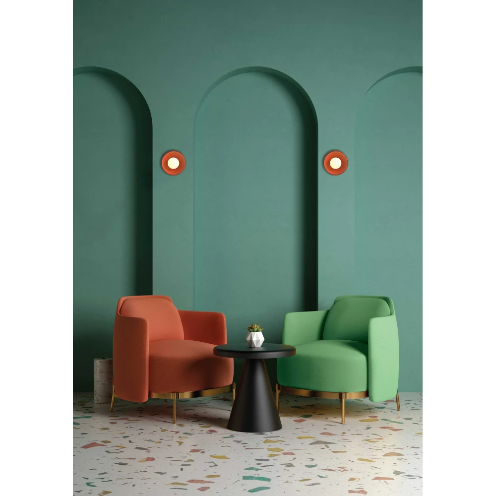 LED Φωτιστικό Σποτ Κεραμικό Με Οπάλ Γυαλί Σε Κόκκινο Χρώμα 3W 2700K Nidus - LUCIDO