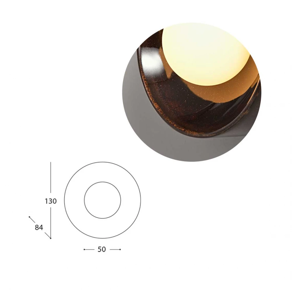 LED Φωτιστικό Σποτ Κεραμικό Με Οπάλ Γυαλί Σε Σκούρο Μπλε Χρώμα 3W 2700K Nidus - LUCIDO