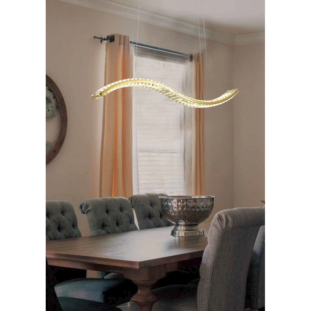 Led Κρεμαστό Φωτιστικό Μεταλλικό Με Κρύσταλλο 36W Dimmable Optical-B - LUCIDO