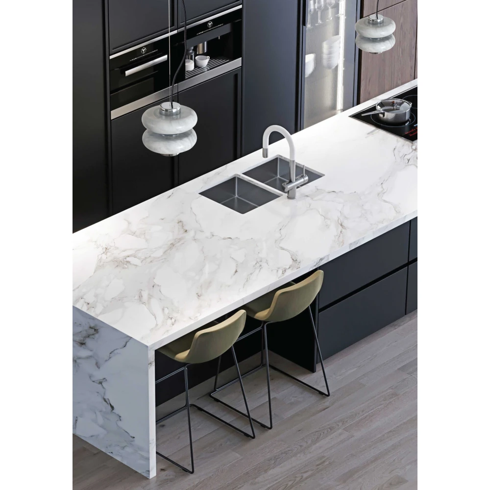 LED Κρεμαστό Μονόφωτο Φωτιστικό Από Μάρμαρο Σε Λευκό - Χρωμέ Χρώμα 10W Olympia-WH - LUCIDO