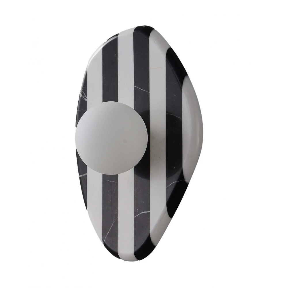 Επιτοίχιο Φωτιστικό Από Μάρμαρο και Οπάλ Γυαλί Λευκό - Μαύρο 1xG9 Roccia-A BK - LUCIDO