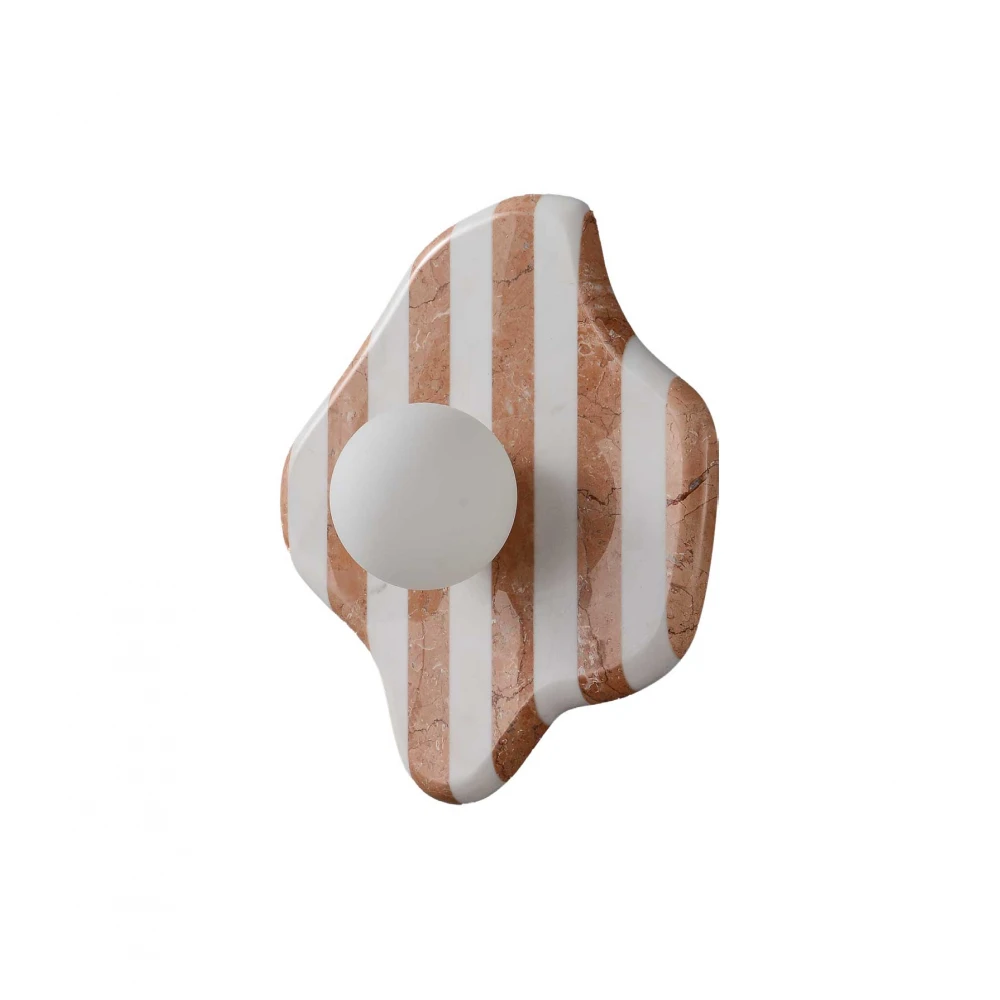 Επιτοίχιο Φωτιστικό Από Μάρμαρο και Οπάλ Γυαλί Λευκό - Κόκκινο 1xG9 Roccia-B RD - LUCIDO