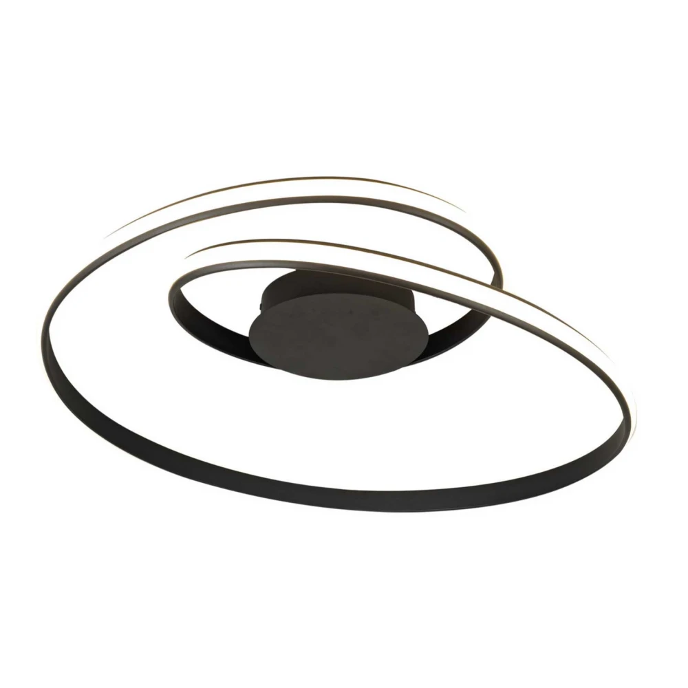 Led Πλαφονιέρα Μαύρη Αλουμινίου ∅80 45W 3000K 3600Lm, SPRING-C - LUCIDO