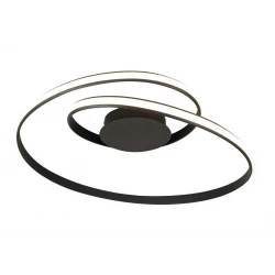 Led Πλαφονιέρα Μαύρη Αλουμινίου ∅80 45W 3000K 3600Lm, SPRING-C - LUCIDO