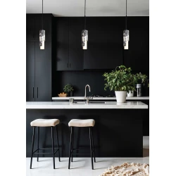 LED Κρεμαστό Μονόφωτο Φωτιστικό Από Μάρμαρο Σε Μαύρο - Λευκό Χρώμα 10W Sunday-BW - LUCIDO