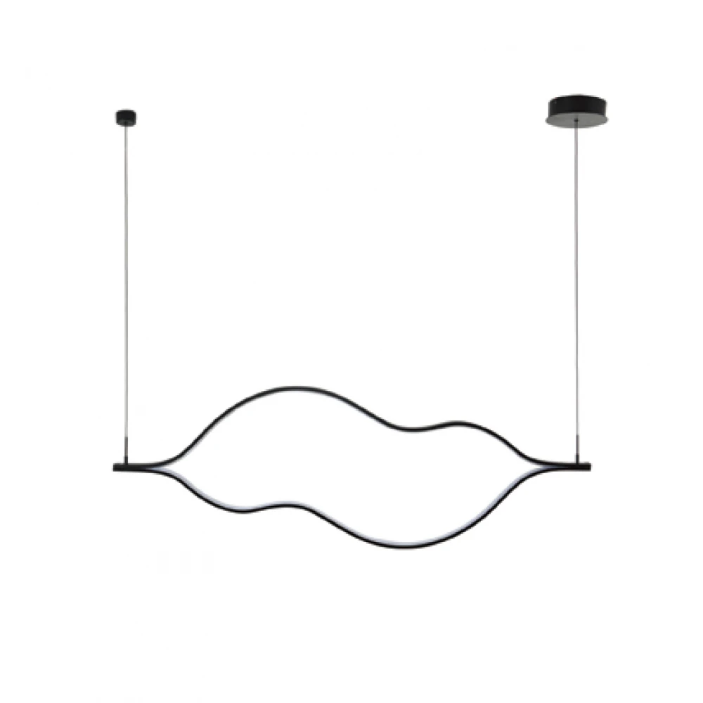 Led Κρεμαστό Φωτιστικό Αλουμινίου Μαύρο 45W Dimmable Wavy-M LUCIDO