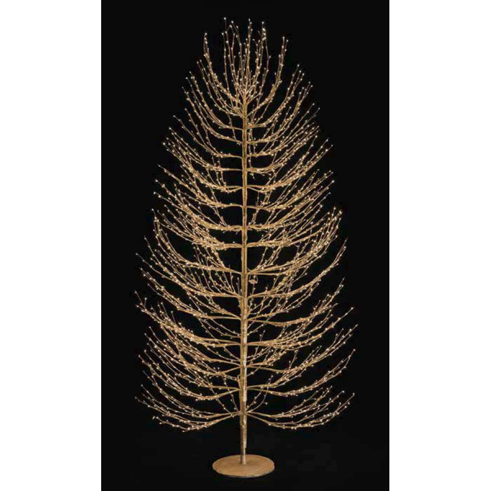 Φωτιζόμενο Δέντρο Χρυσό Με 3000 Led Φωτάκια Θερμού Φωτισμού ,Μετασχηματιστή ip44 Και Dimmer 250(h)cm