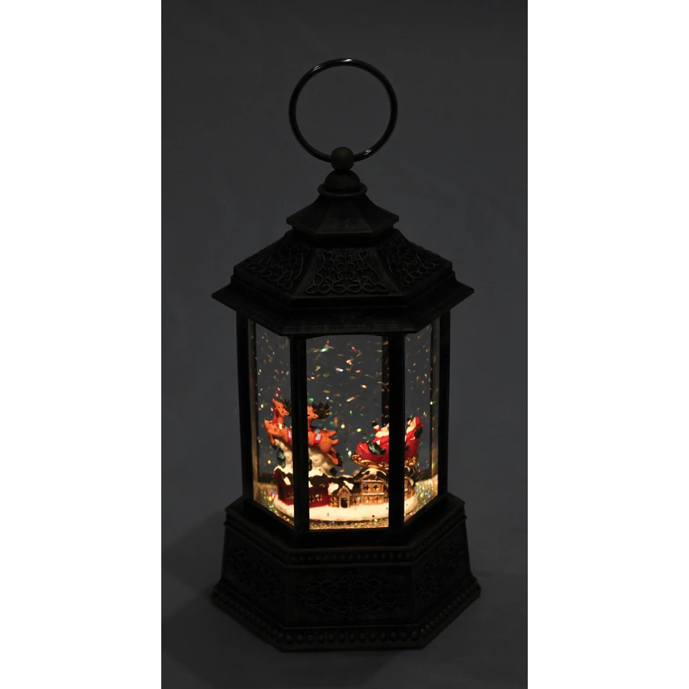 Διακοσμητικό Φανάρι Χιονόμπαλα Με Φως Και Μουσική Μπαταρίας Και Καλώδιο Usb 11 x 11 x 19,5(Η)cm