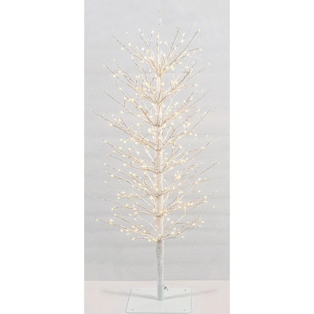 Φωτιζόμενο Δέντρο WHITE Με 320 Led Φωτάκια (32 Led Flash) ,Μετασχηματιστή ip44 Και Dimmer 90(h)cm