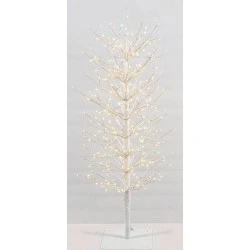 Φωτιζόμενο Δέντρο WHITE Με 400 Led Φωτάκια (40 Led Flash) ,Μετασχηματιστή ip44 Και Dimmer 120(h)cm