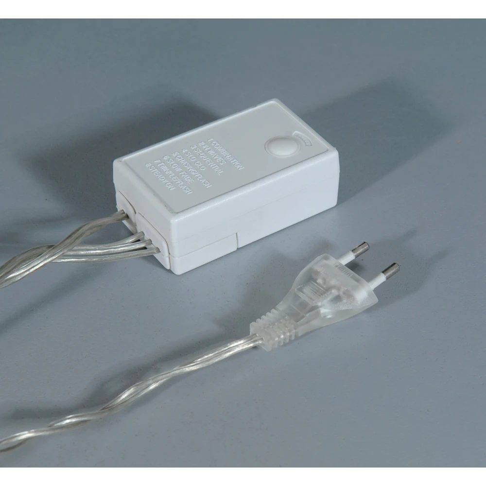 360Led Συμμετρική Κουρτίνα Με 8 Προγράμματα 200 x 200(H)cm,Διάφανο Καλώδιο/Μπλε Λαμπάκι