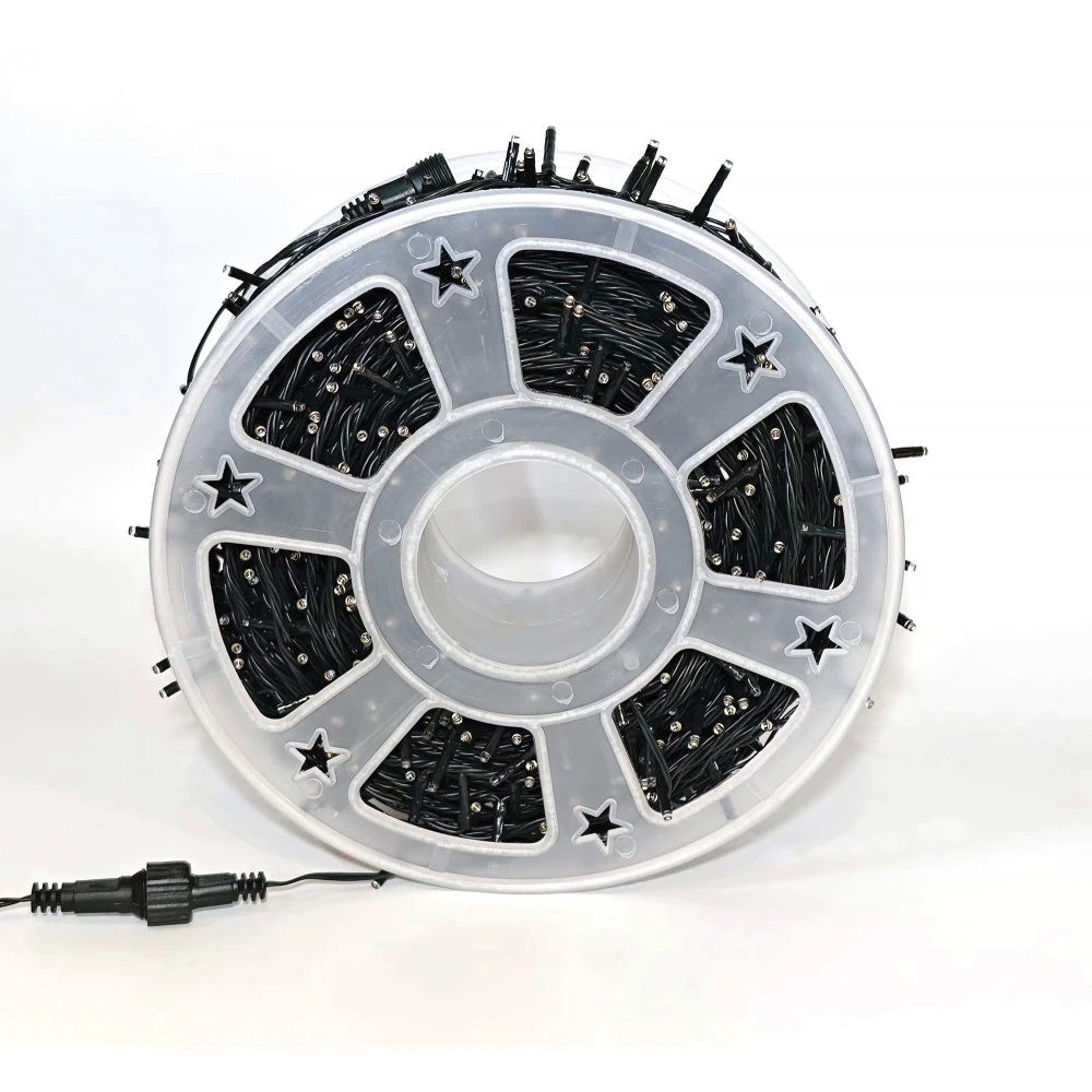 1000 Led Λαμπάκια Με Πρόγραμμα,Επέκταση,Πράσινο Καλώδιο/Θερμό Λαμπάκι (5cm Απόσταση) 50 Μέτρα (Kelvin: 2.500 - 3.000), Με Καρούλι Αποθήκευσης