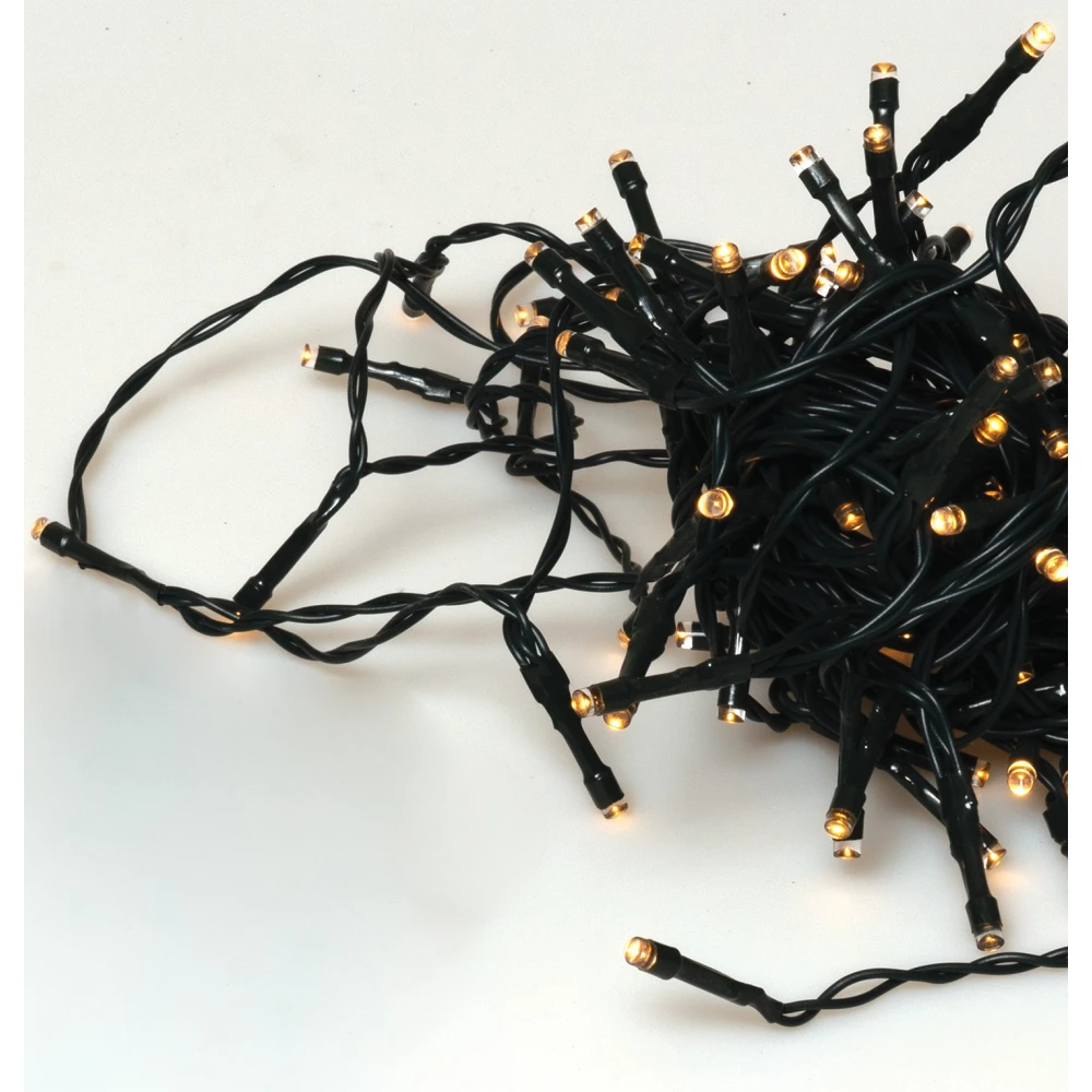 100Led Φωτάκια Με Ηλιακό Πάνελ , 8 Προγράμματα Και Μετασχηματιστή Ip44, Πράσινο Καλώδιο/Θερμό Λαμπάκι 10 Μέτρα (Kelvin: 2.500 - 2.800)