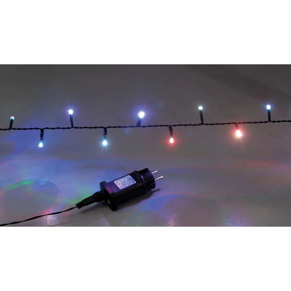 180Led Φωτάκια Rgb 15 Colours Multi Flash Ip44 Με Χειριστήριο Για Προγράμματα Με Πράσινο Καλώδιο Και 5 Διαφορετικούς Φωτισμούς ,9 Μέτρα