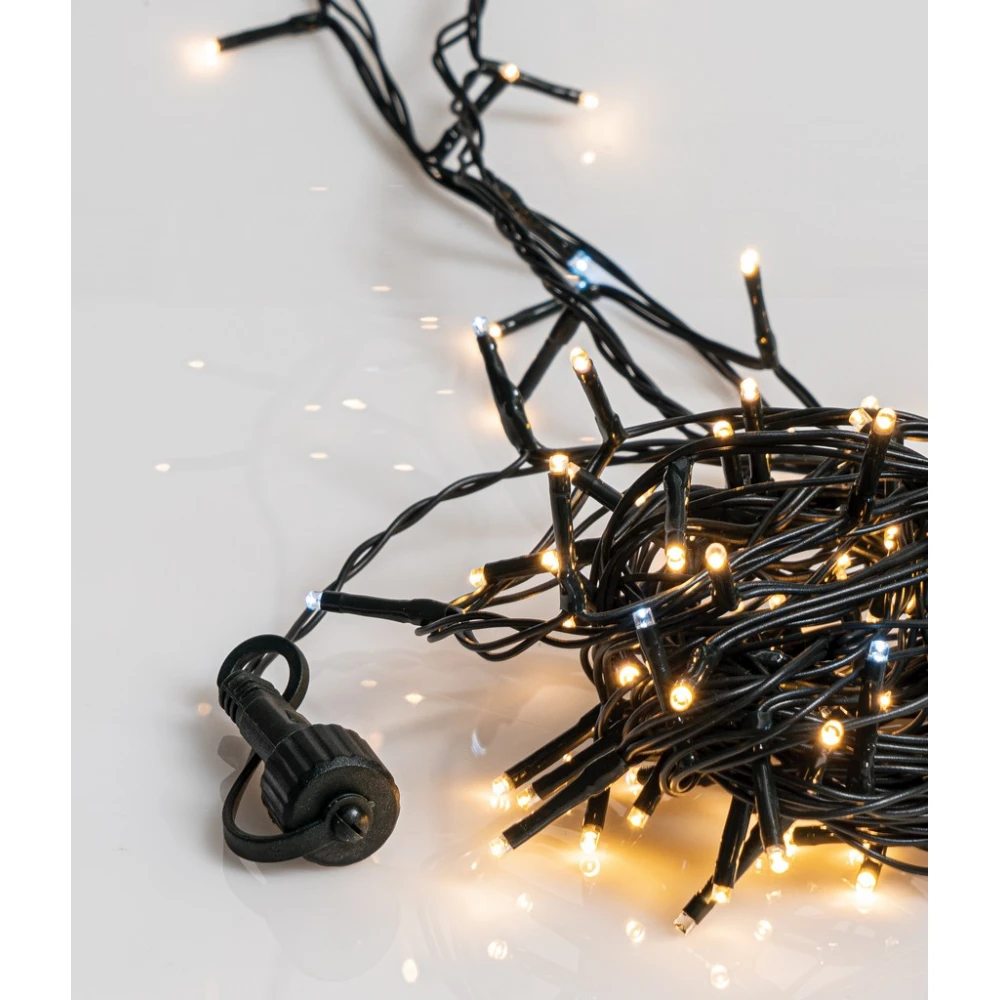 500Led Λαμπάκια (50 Λευκά Flasher) Με Επέκταση Και Μετασχηματιστή Ip44 ,Πράσινο Καλώδιο/Θερμό Λαμπάκι ,25 Μέτρα (Kelvin: 3.000 - 4.000)