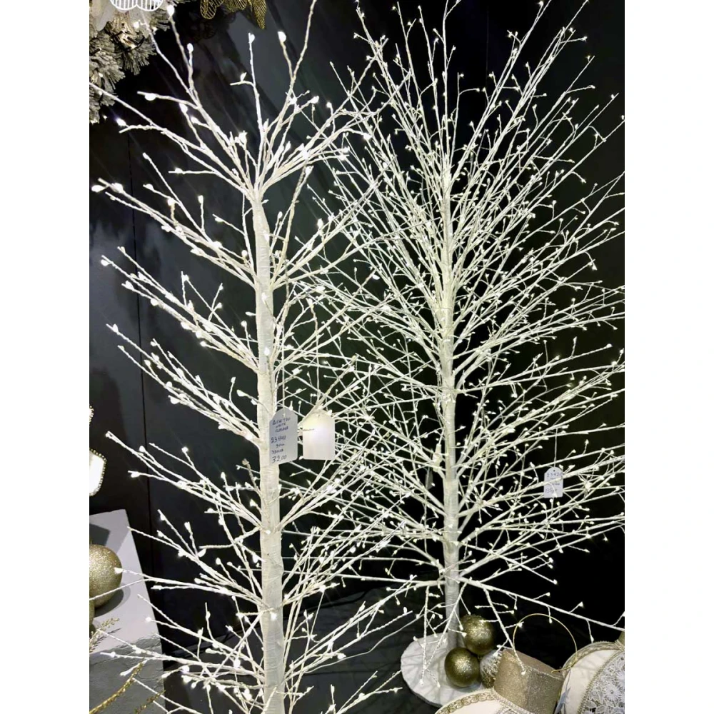 Φωτιζόμενο Δέντρο Λευκό Με 3000 Led Φωτάκια Θερμού Φωτισμού ,Μετασχηματιστή ip44 Και Dimmer 250(h)cm